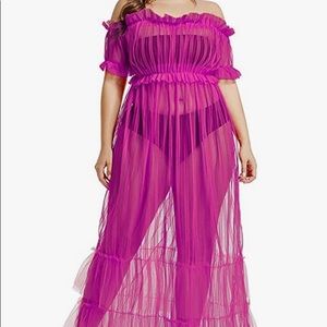 Hot Pink Sheer Coverup